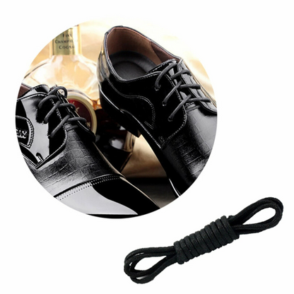 Unisex Leather Dress Boots Premium Cotton Round 2.5mm Waxed Shoelaces Black 80cm