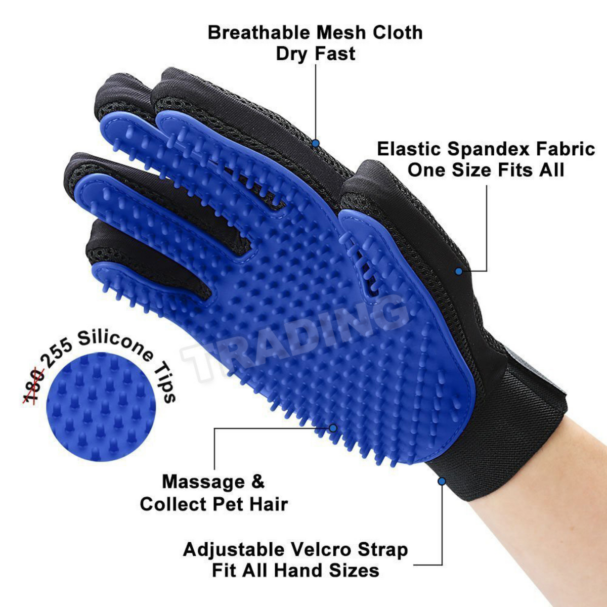 Pet Dog Cat Grooming Cleaning Glove Hair Dirt Remover Brush Deshedding