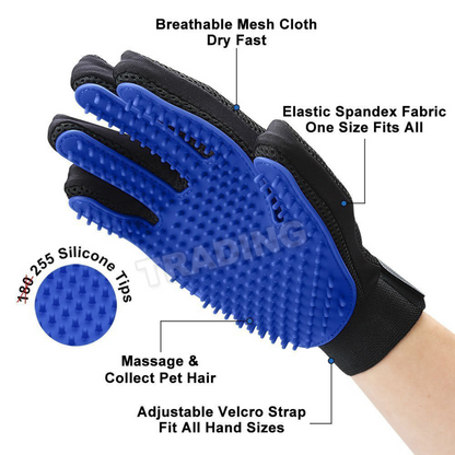 Pet Dog Cat Grooming Cleaning Glove Hair Dirt Remover Brush Deshedding