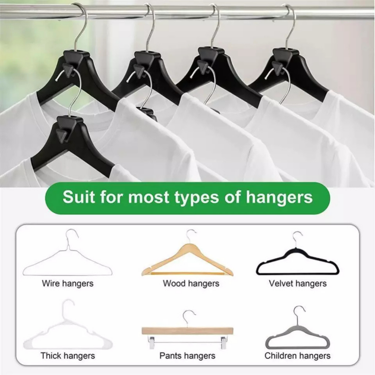 Connector Hooks Saving Closet Organizer Cascading 18x Triangles Hooks