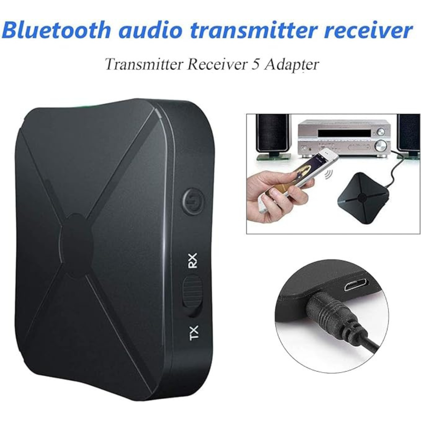 Car Adapter RCA AUX-in Audio Transmitter & Receiver HIFI 2in1 Wireless Bluetooth