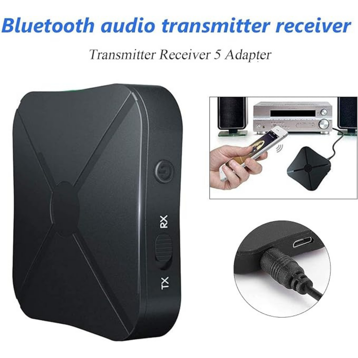 Car Adapter RCA AUX-in Audio Transmitter & Receiver HIFI 2in1 Wireless Bluetooth