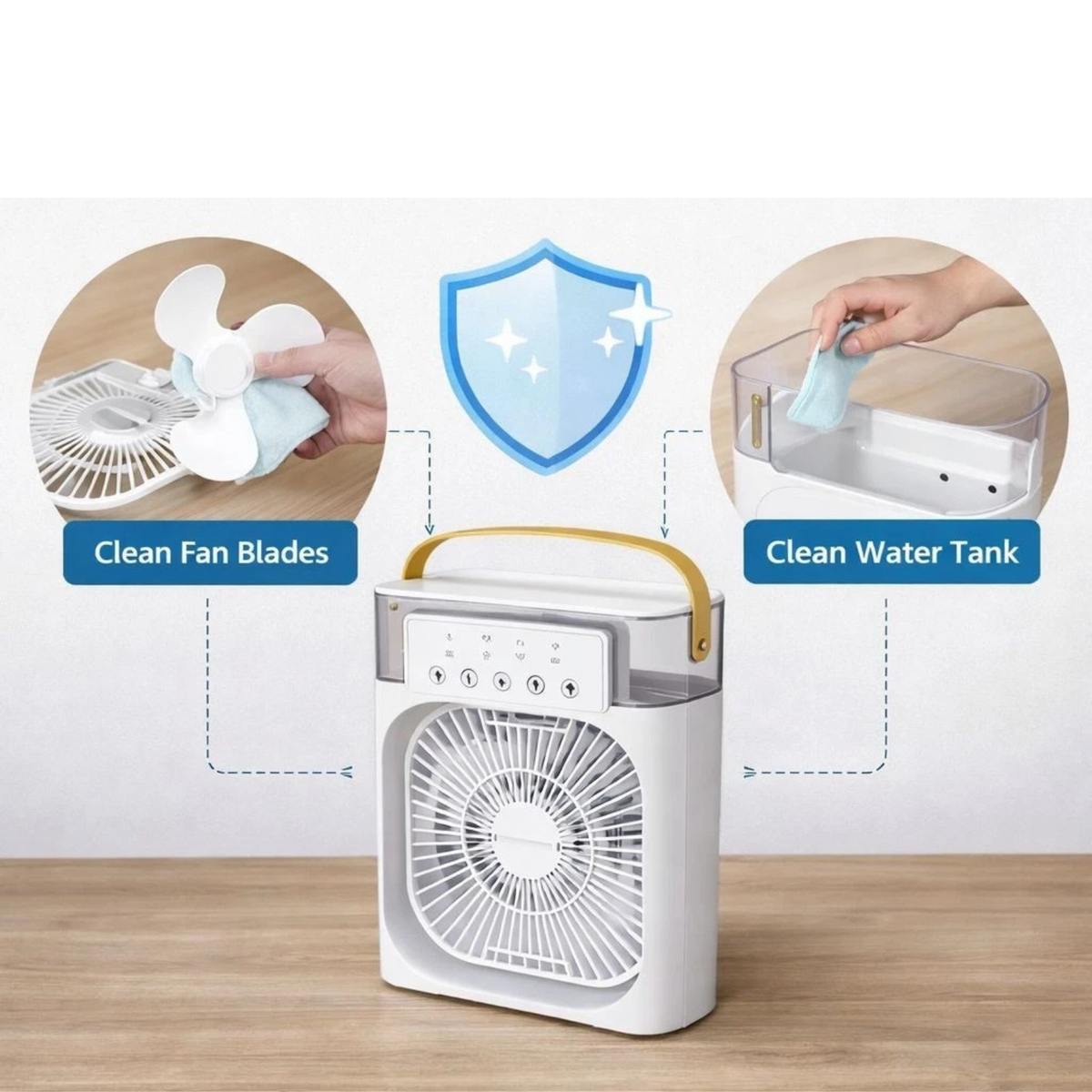 Portable Mini Air Cooler Fan White Personal Air Conditioner Cooling Device
