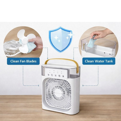 Portable Mini Air Cooler Fan White Personal Air Conditioner Cooling Device