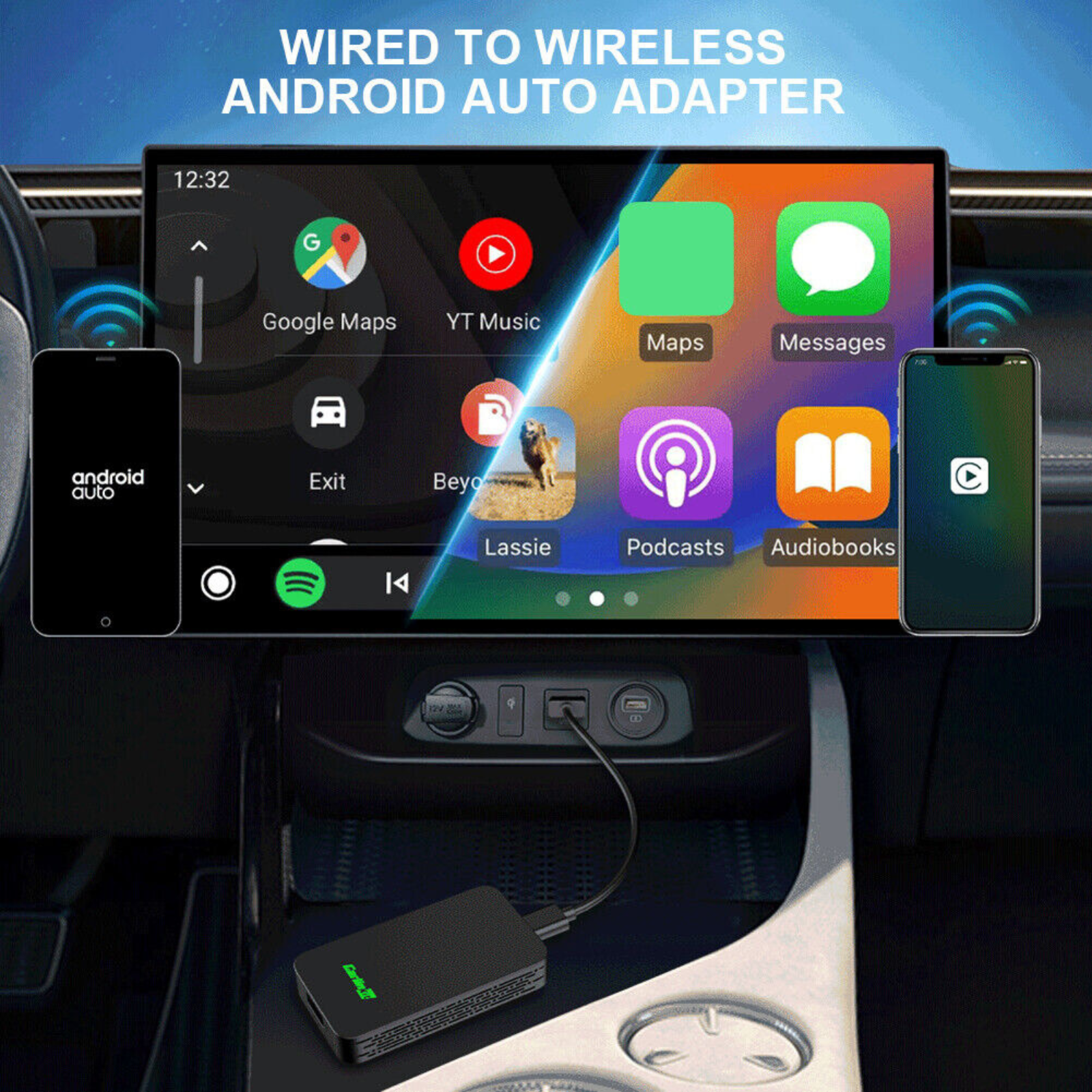 Auto Multimedia Video Play Adapter CarlinKit 5.0 Wireless Apple Carplay Android