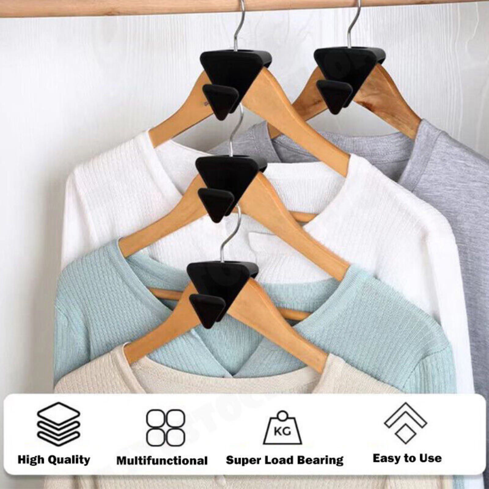 18PCS Ruby Space Triangles Connector Hooks Triple Closet Space Clothes Hanger