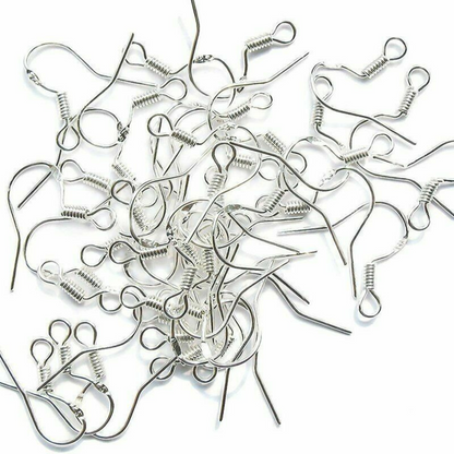100pcs Hypoallergenic Ear Wire DIY Earrings 925 Silver Earring Hooks