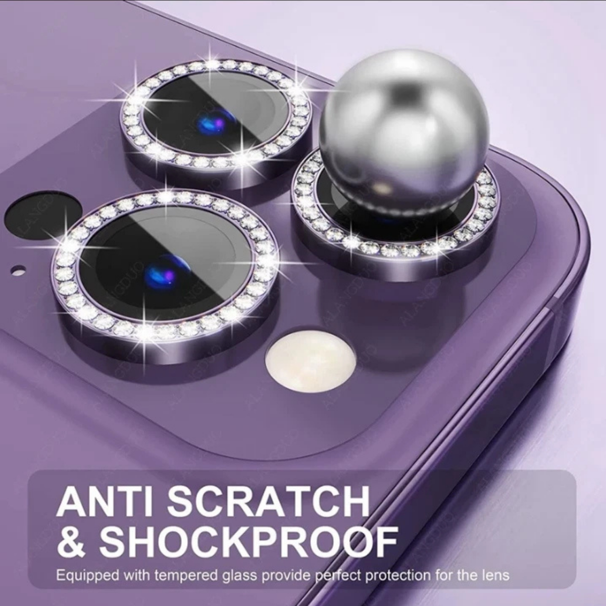 Metal Glass Screen Cover Protector Camera Lens For Iphone 13 Pro Diamond Purple