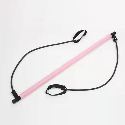 Pilates Stretch Rope Yoga Exercise Bar Portable Exercise Trainer Rope Pink