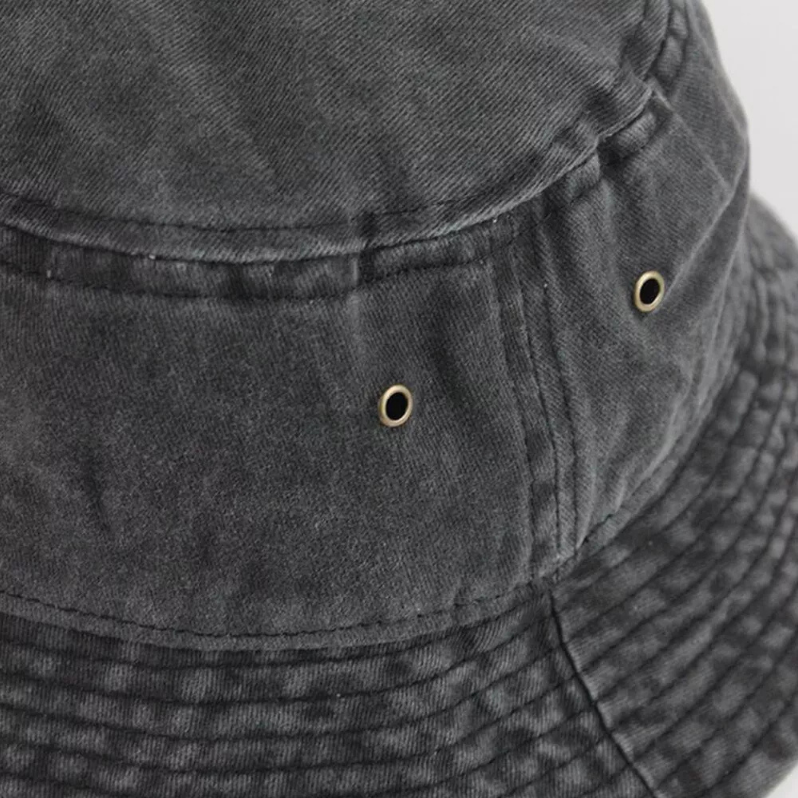 Black Fisherman Camping Sports Bucket Hat Unisex Men Women WASHED COTTON