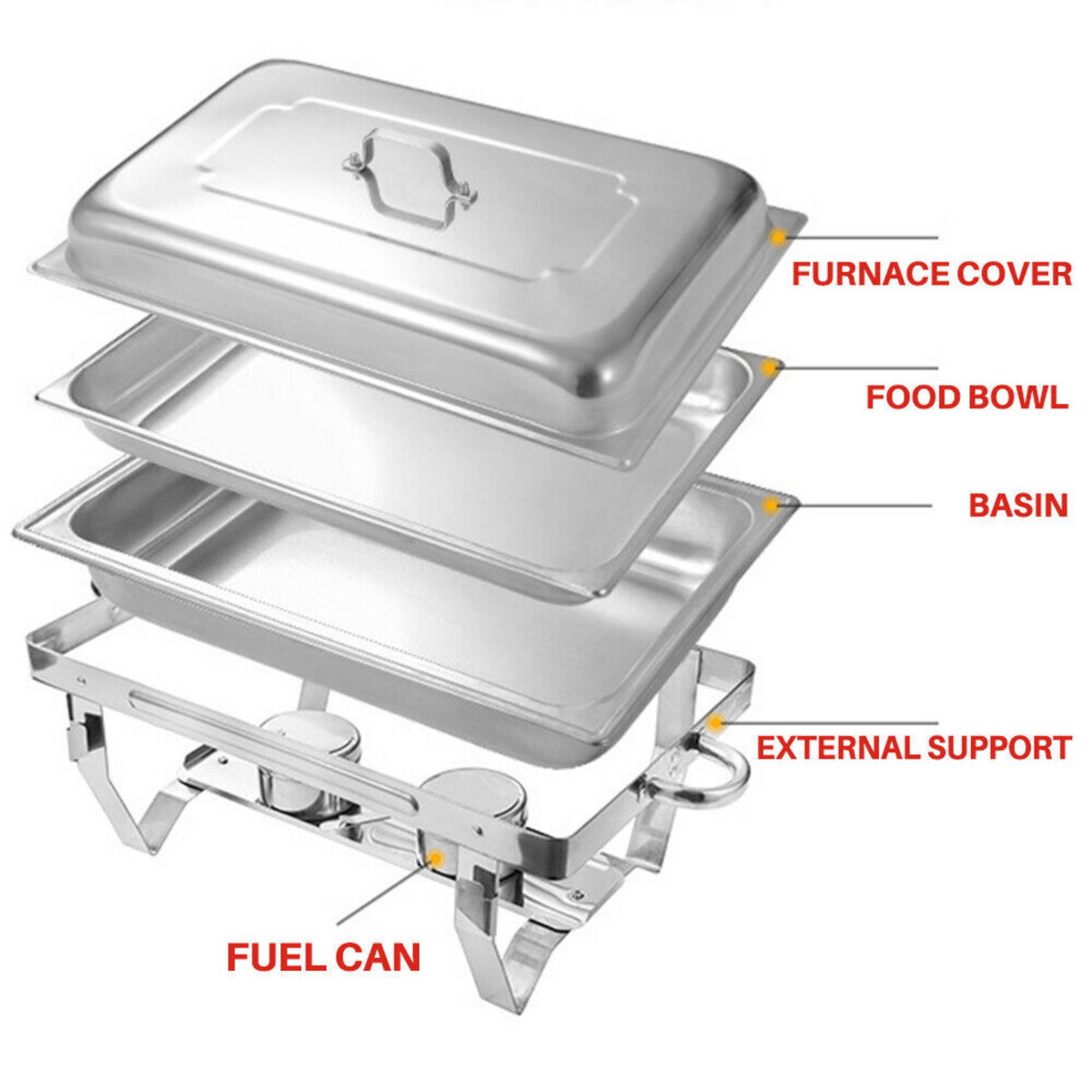 9L Chafing Dish Buffet Food Warmer  Multi Stainless Steel Bain Marie