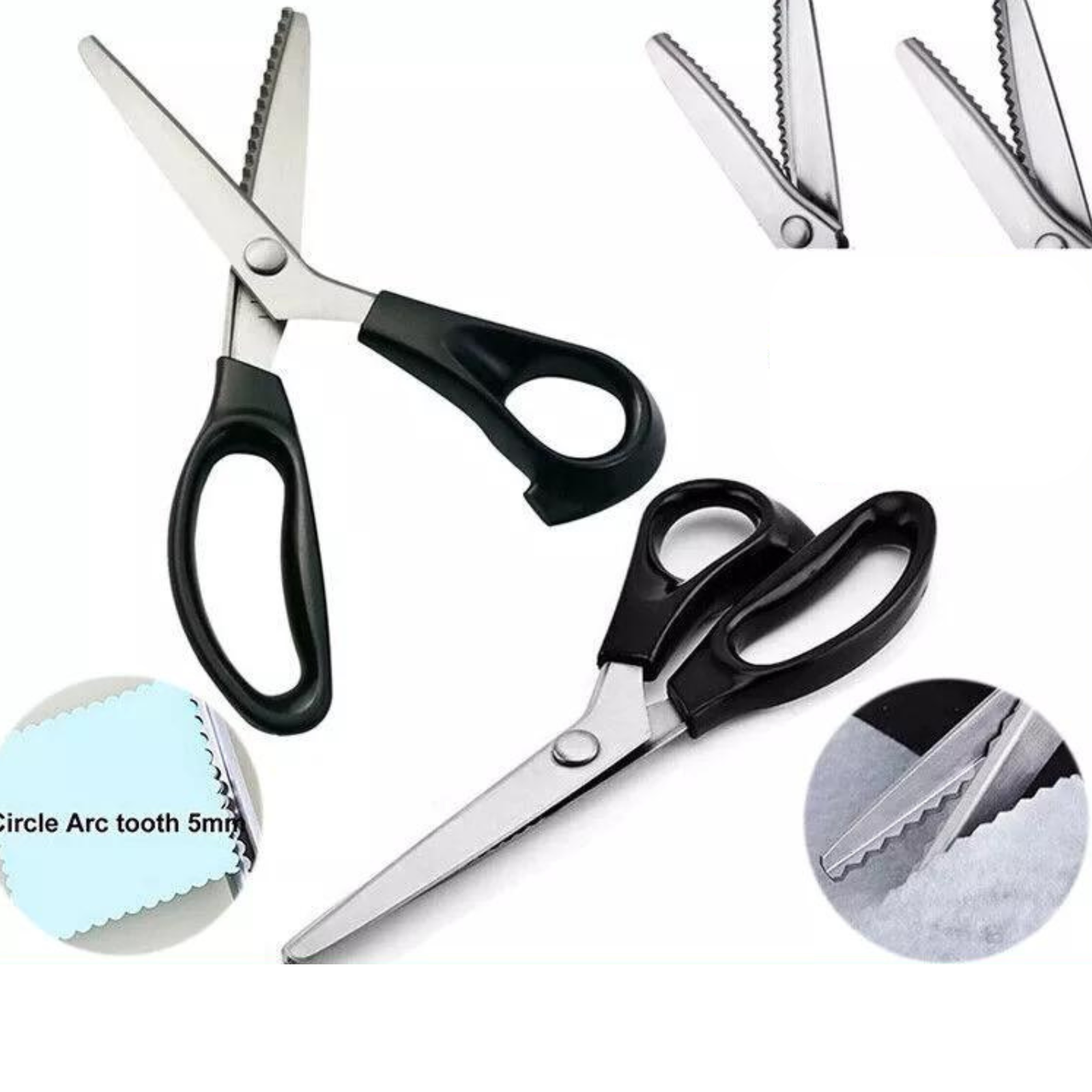 Scissors Serrated Fabric Zigzag 5mm Dressmaking Pinking Shears Crafts Cut