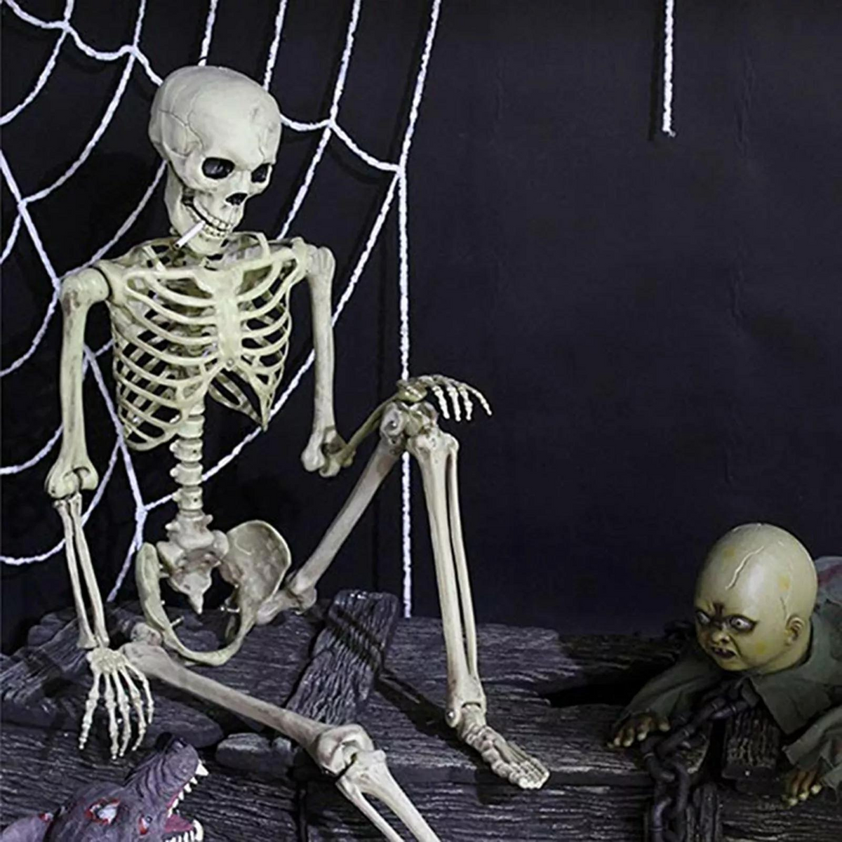 Full Body Model Halloween 90cm Human Skeleton Skull Medical Party House Props