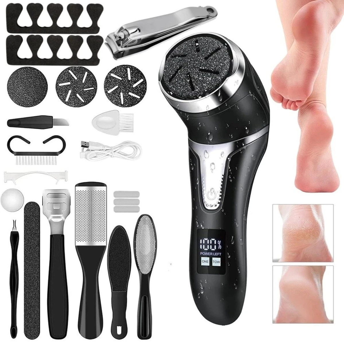 Rechargeable Electric Foot File Callus Remover Smooth Skin Care