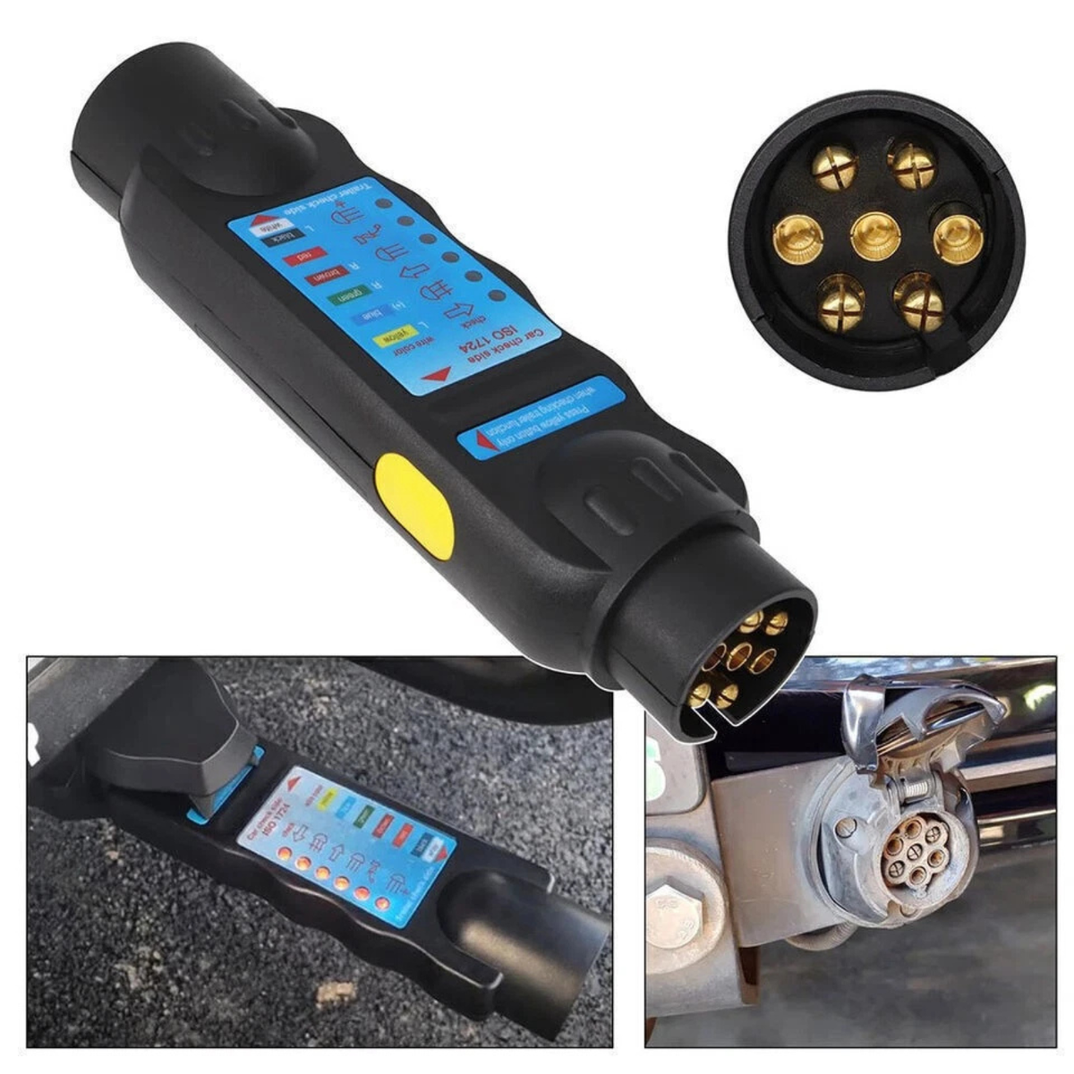 Tow Diagnostic Bar Tool 12V Trailer Plug Socket Electrical Tester Device