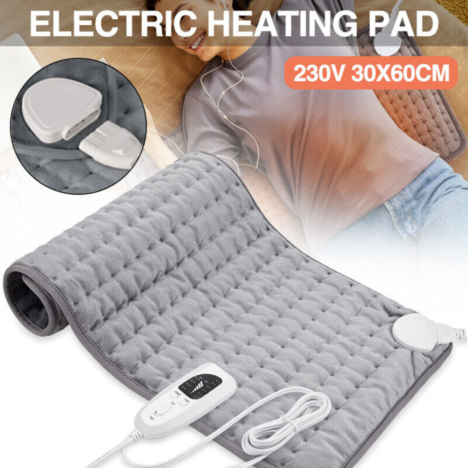 Heating Mat Warmer Blanket Adjustable Electric Heat Pad Pain Relief Home Office