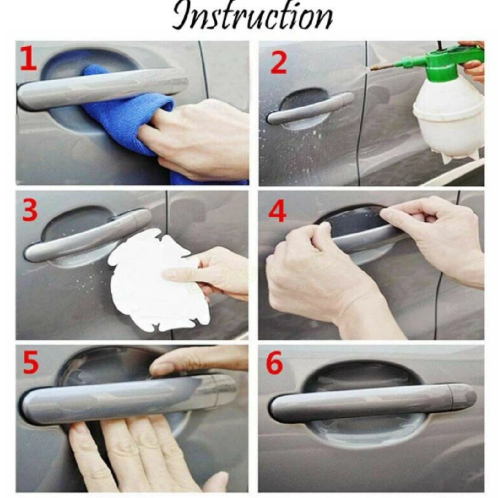 8Pcs Clear Invisible Car Door Handle Paint Scratch Protector