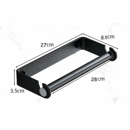 Aluminum Wall Mount Rack Bathroom Paper Towel Holder Black