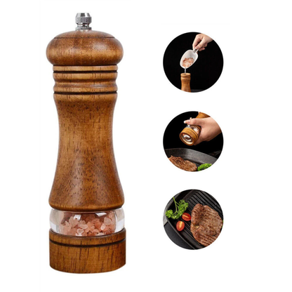 Adjustable Manual Wooden Pepper Grinder Salt Mill Kitchen Tool Antique