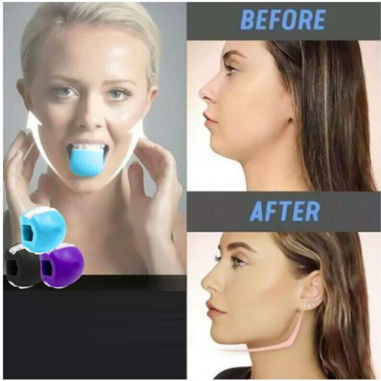 3 Pack Jawline Exercise Fitness Ball Neck Face Jawzrsize Jaw