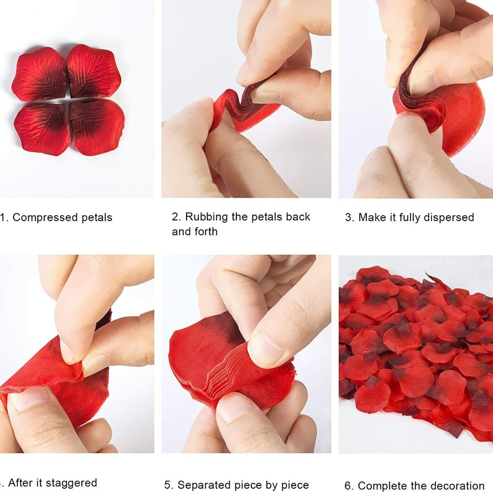 1000pcs Rose Petals Wine Red Silk Flower Wedding Event Scatters Flowers