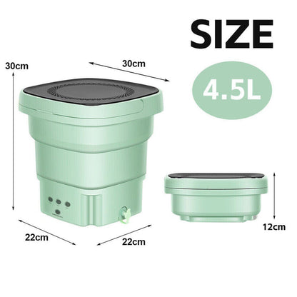 Portable Laundry Machine Wash Clothes 4.5 Mini Washing Machine Green Bucket