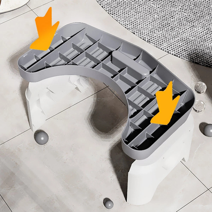 Toilet Stool Non Slip Bathroom Squat Foot Rest PP Plastic Grey