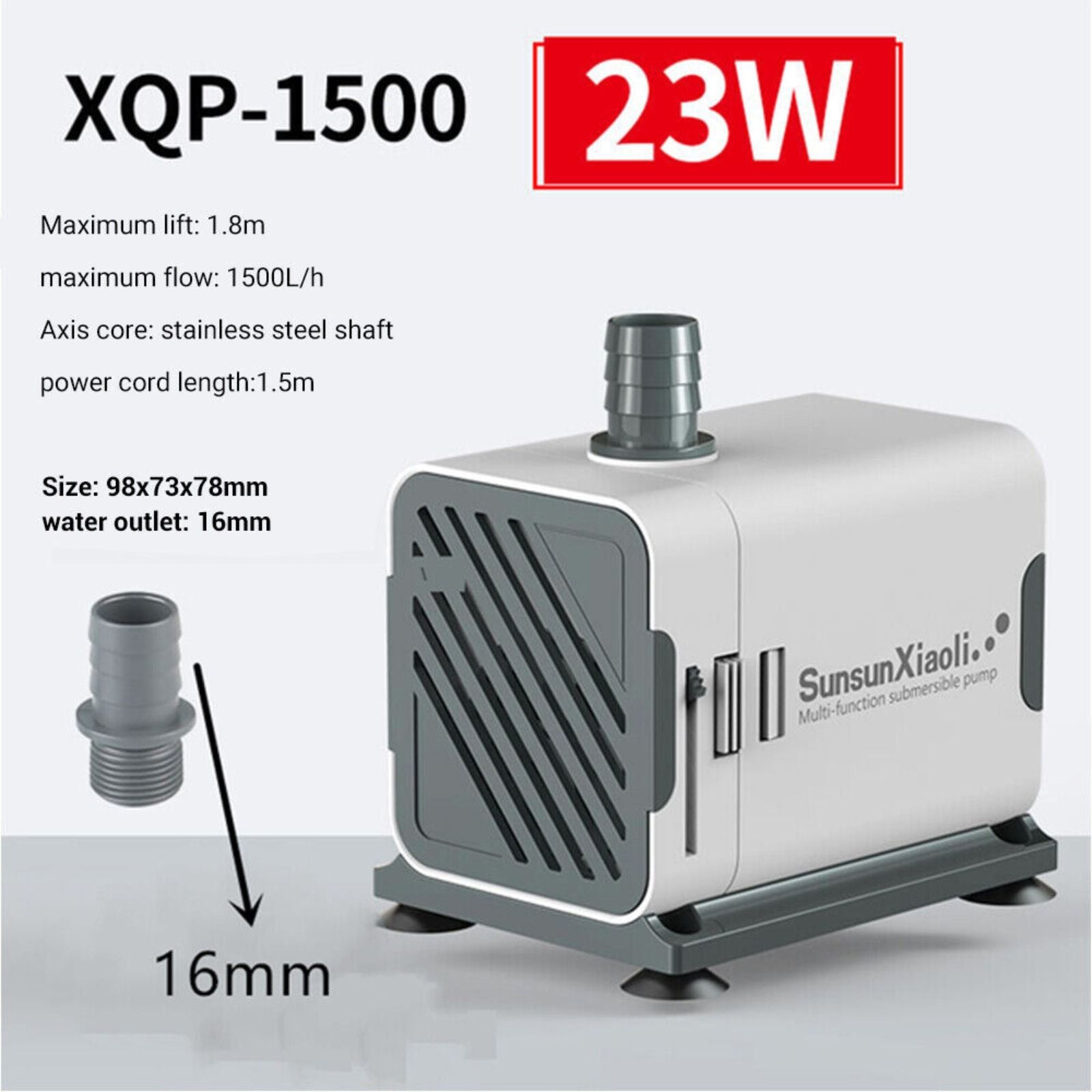 Aquarium 1500L/H Submersible Water Pump Adjustable Flow Fish Tank Pond Fountain