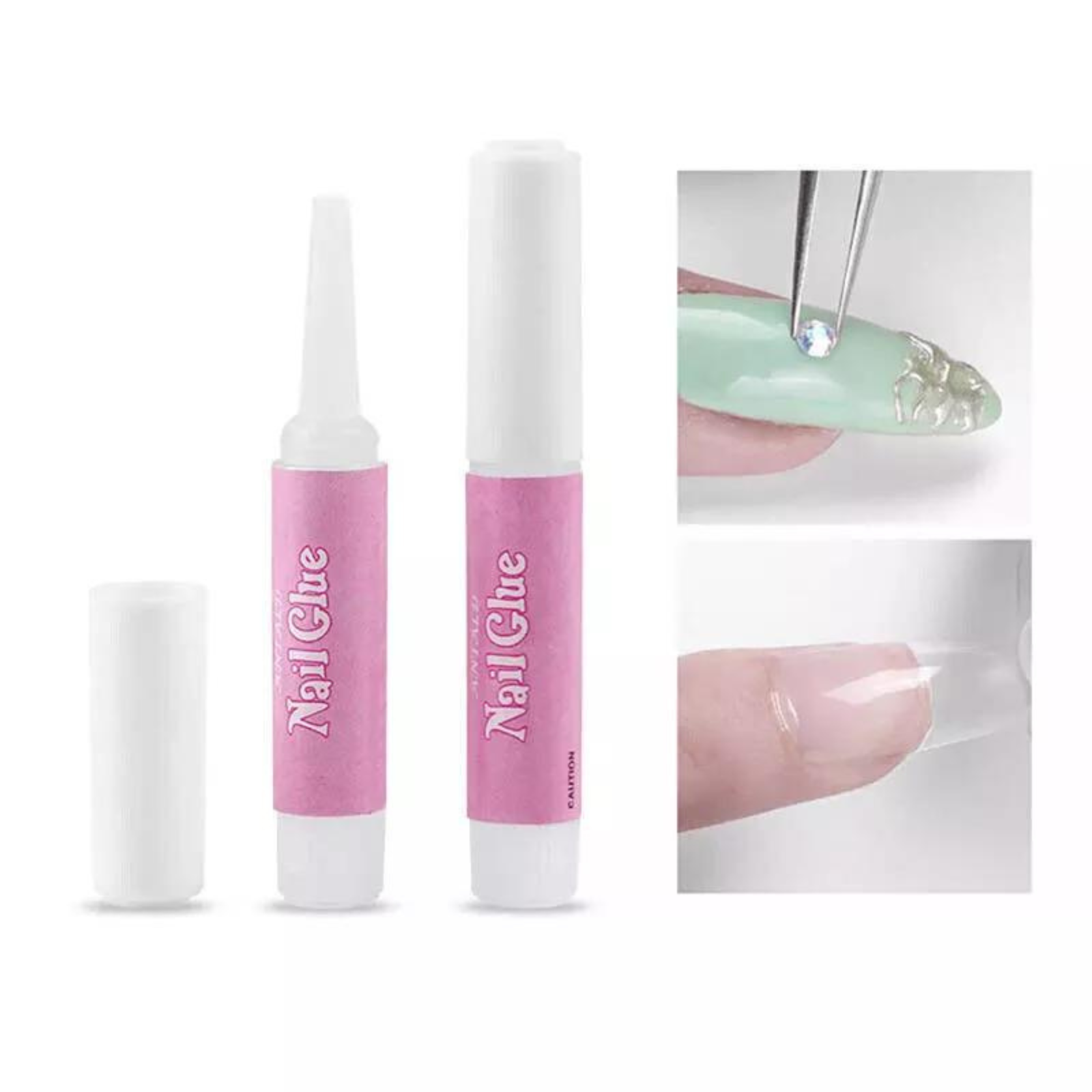 10x Acrylic Fake Nail Tips Strong Adhesive Nail Glue 2g Each Set Long Lasting