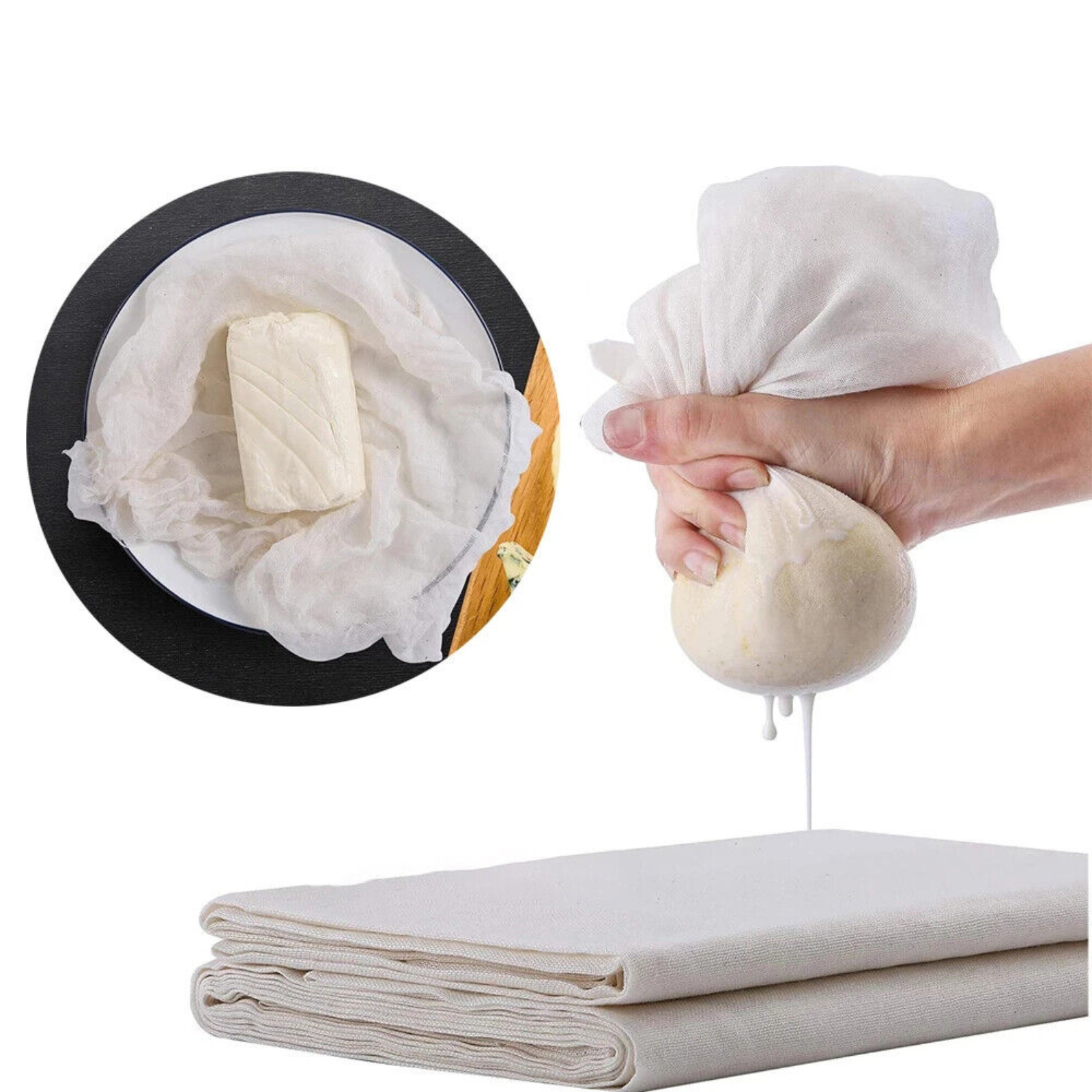 Cheesecloth  Food Grade Reusable Muslin Butter Filter Cloth Cheese