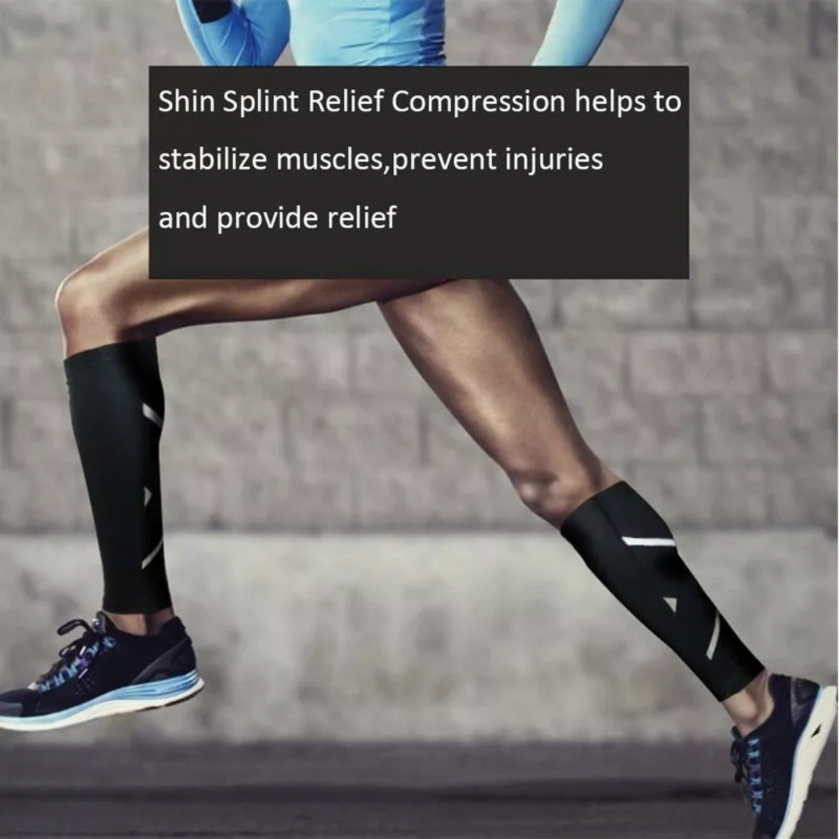 Pain Relief Gym Running Leg Brace Support Calf Sleeve Black M 1x