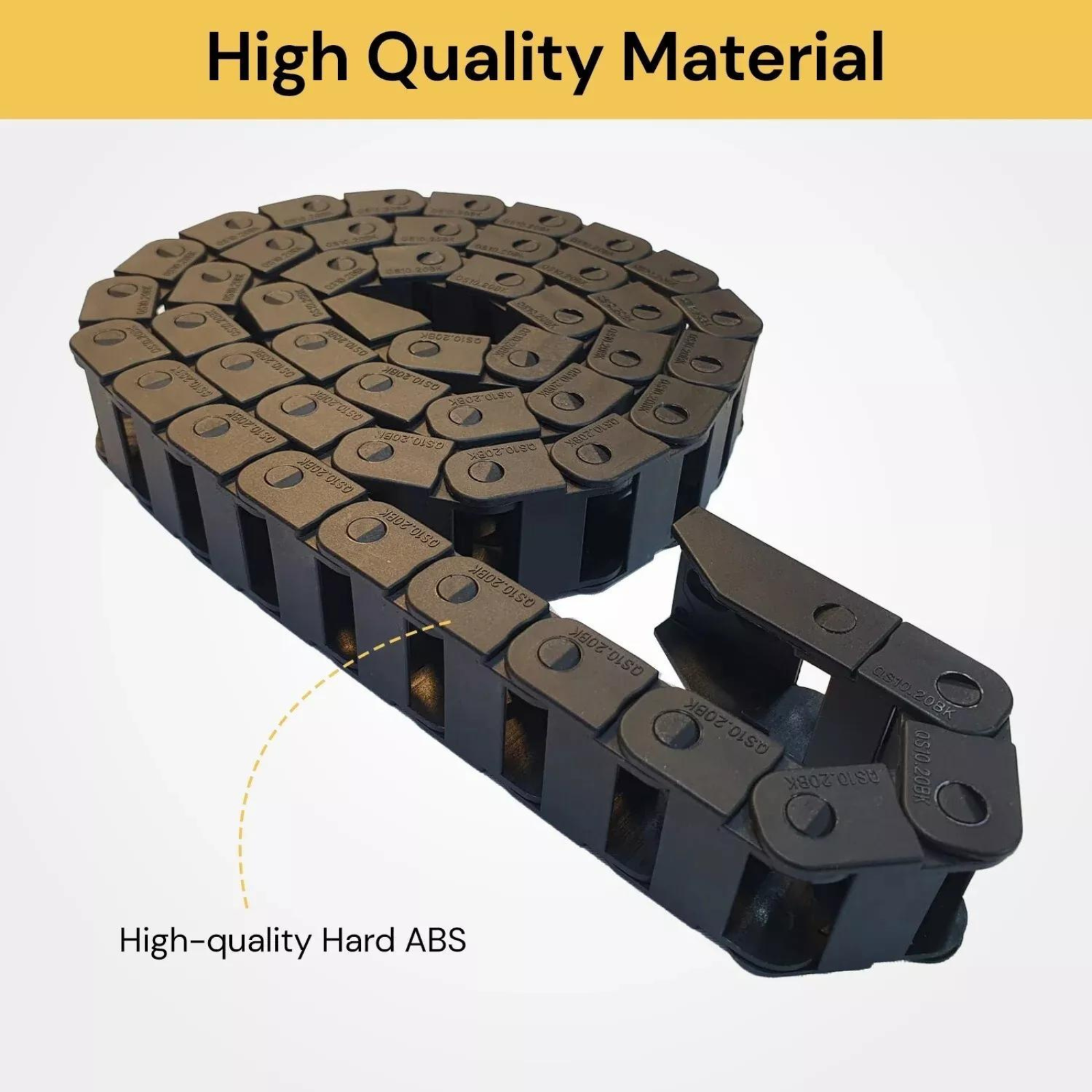 10x10mm Plastic Towline Machine Tool Nested 1M Nylon Cable Carrier Drag Chain