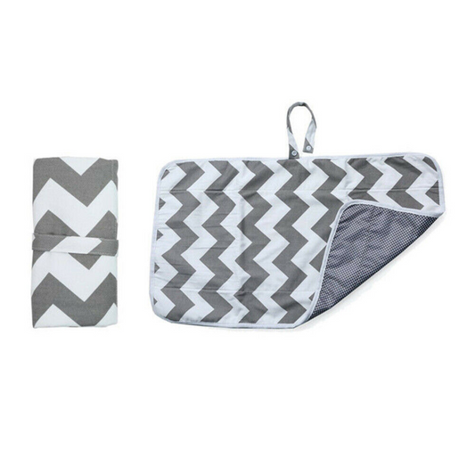 Portable Waterproof Reusable Change Mat Nappy Diaper Wave Ash Pram Bag