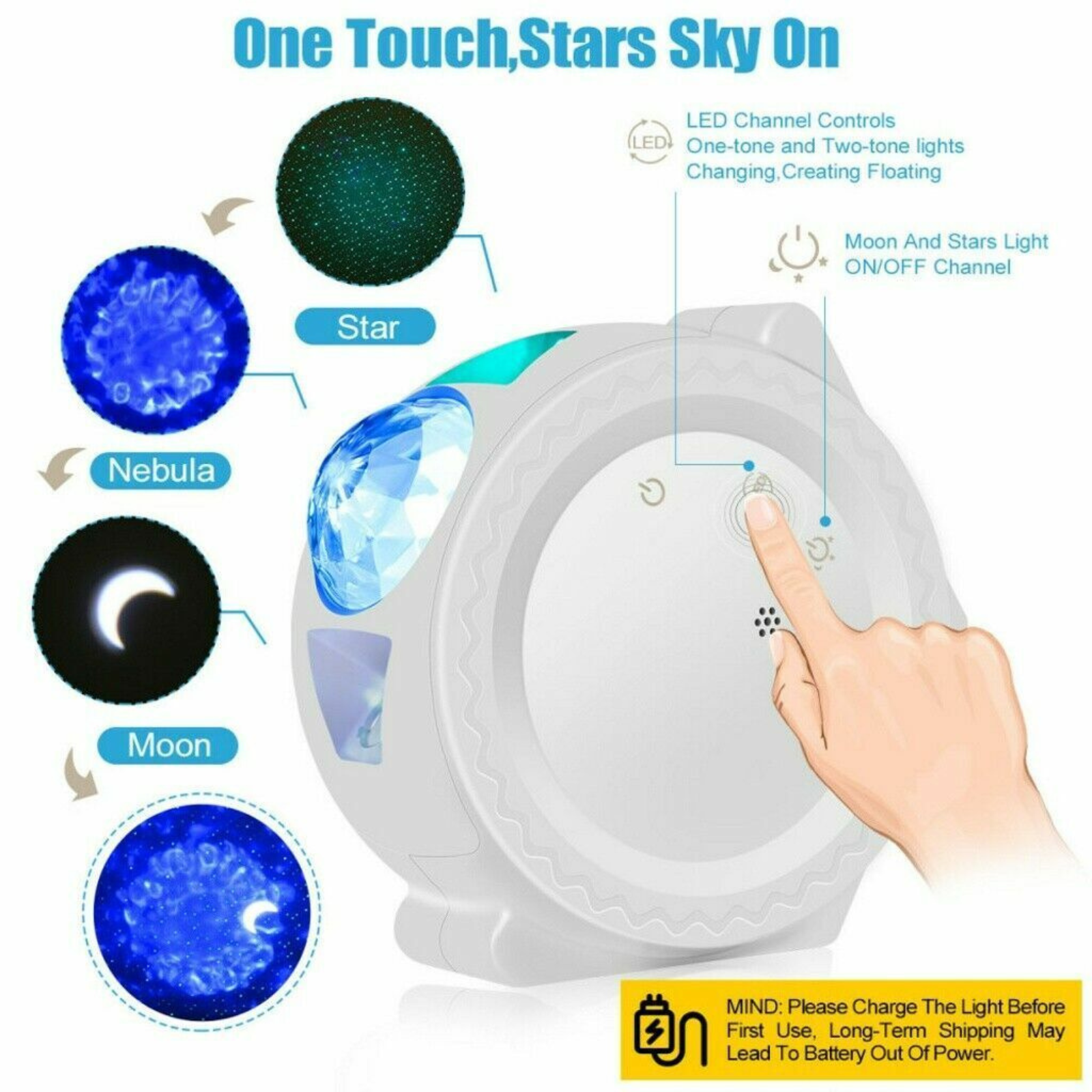 3D Ocean Star Sky 3In1 LED Galaxy Starry Night Light Projector  Party Lamp Gift