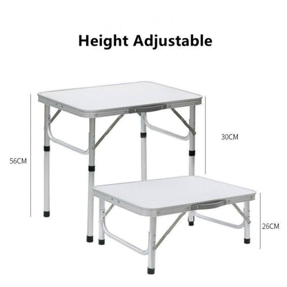 60cm Portable Folding Picnic Table Adjustable Camping Desk Outdoor