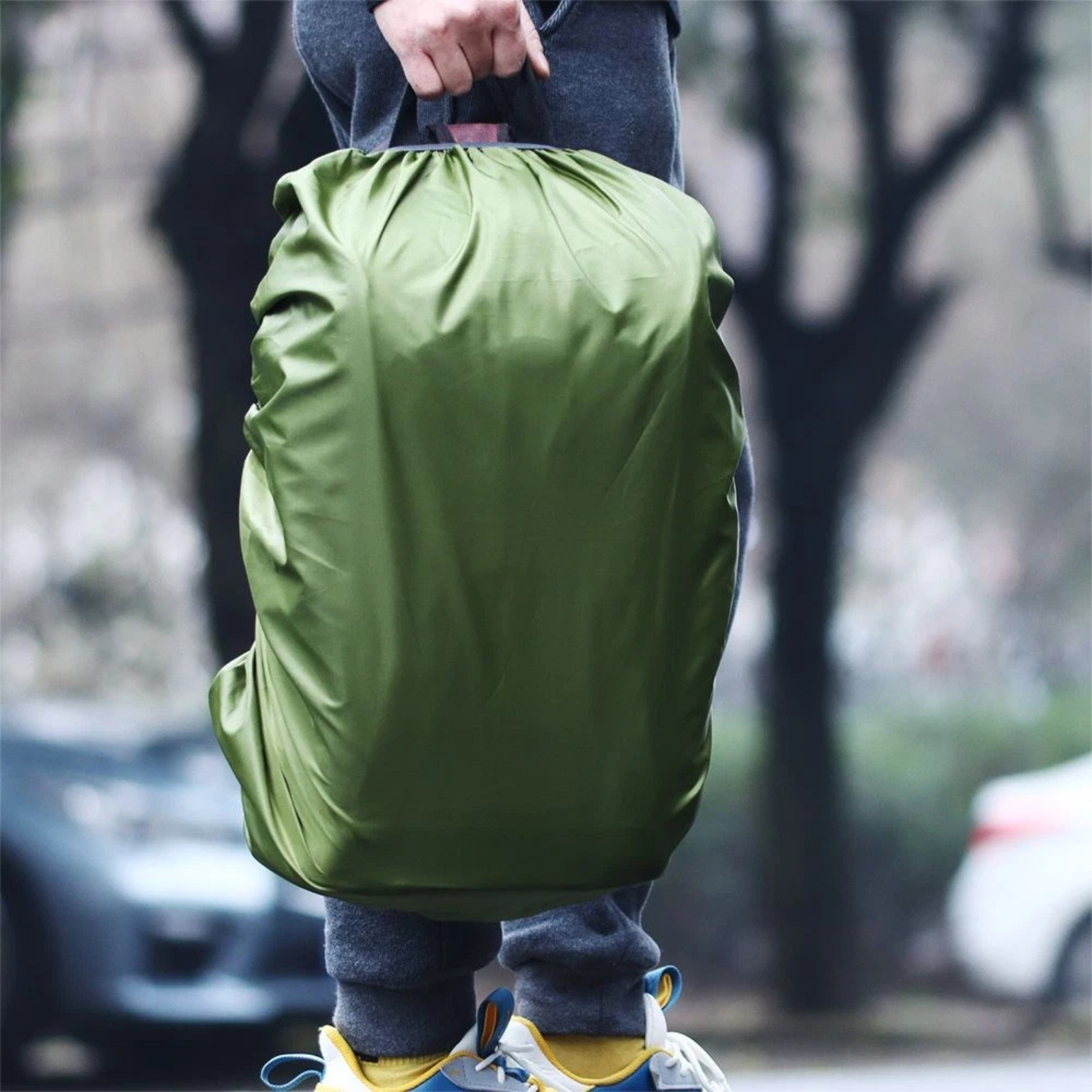 Green Waterproof Backpack Rain Cover 45L Bag Outdoor Travel Accessory