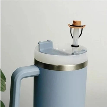 Coffee Cowboy Hat Silicone Straw Cover Cap Reusable Topper for 10mm
