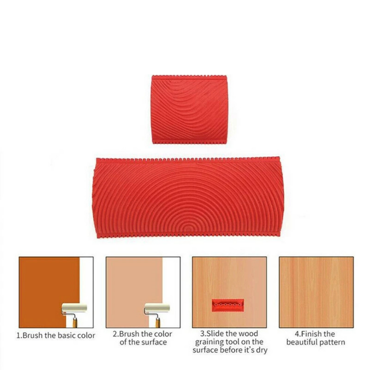 Wood Graining Wall Tool 2PCS Painting Decor Effect Grain Kit