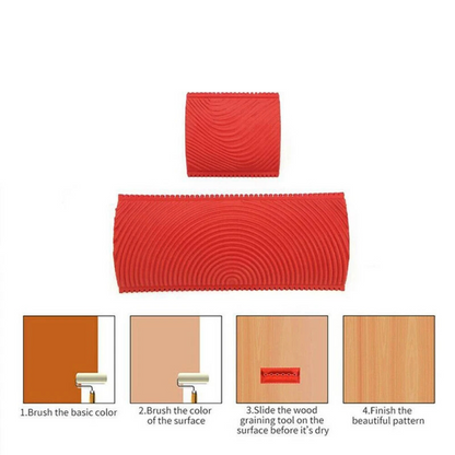 Wood Graining Wall Tool 2PCS Painting Decor Effect Grain Kit