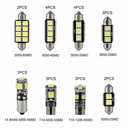 23x Festoon Interior White Bulb 12v Car Led Light 5050 5smd  Auto Dome Globe