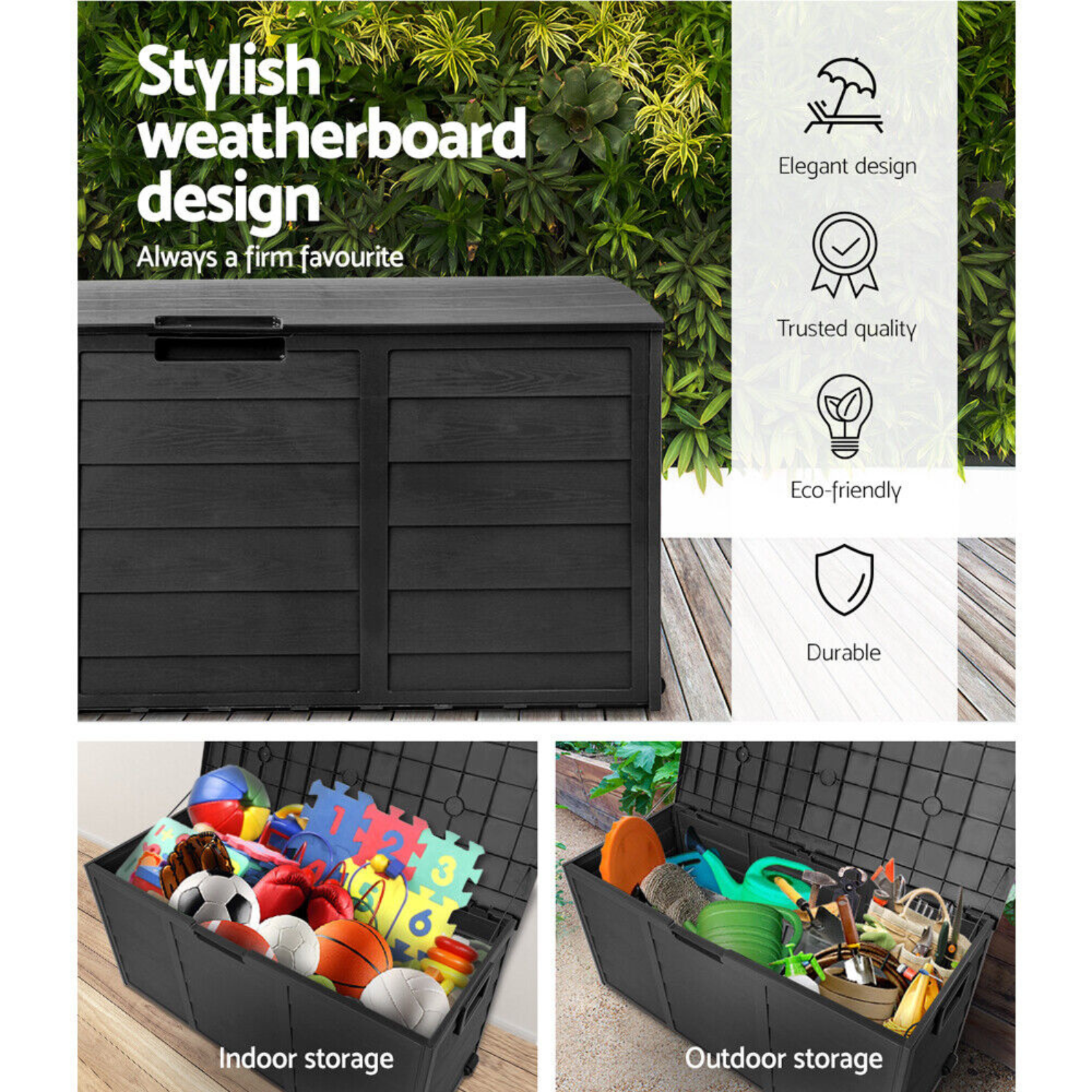 290L Container Garden Shed Toys Gardeon Outdoor Chest Indoor