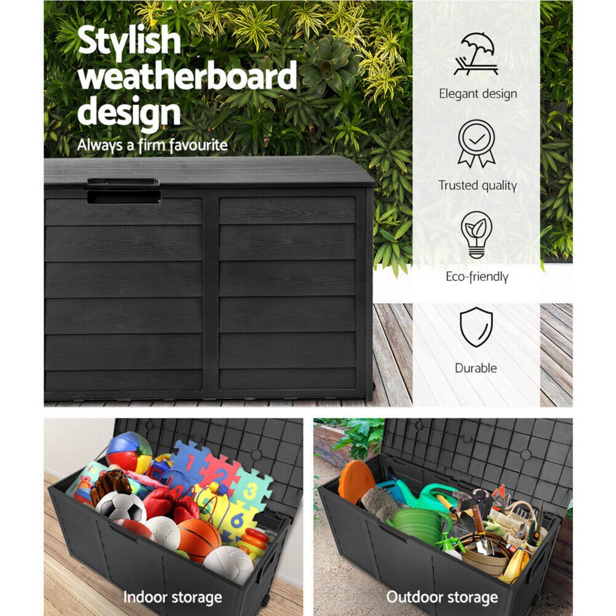 290L Container Garden Shed Toys Gardeon Outdoor Chest Indoor