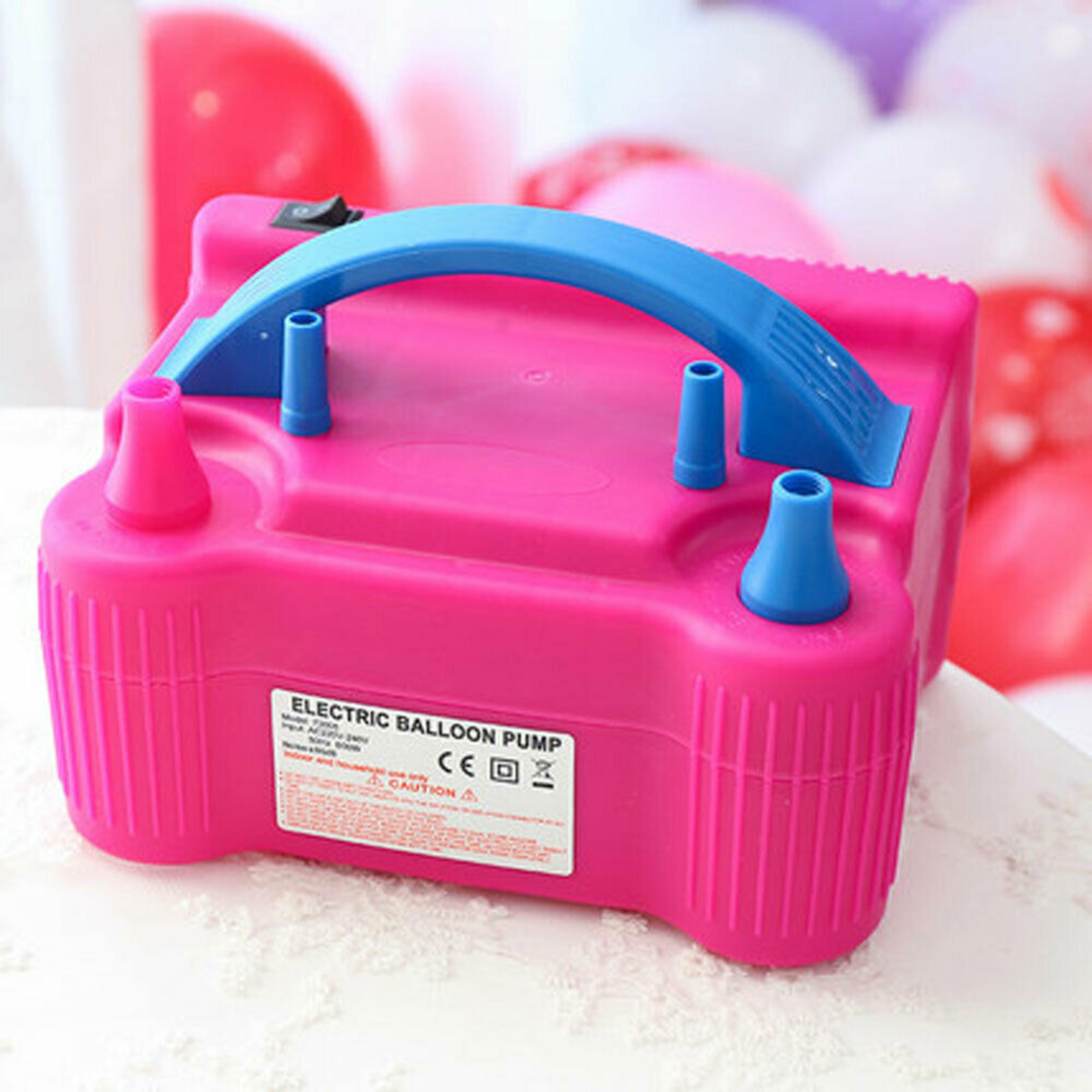 600W Power 2 Nozzles Portable Electric Balloon Pump Balloon Inflator