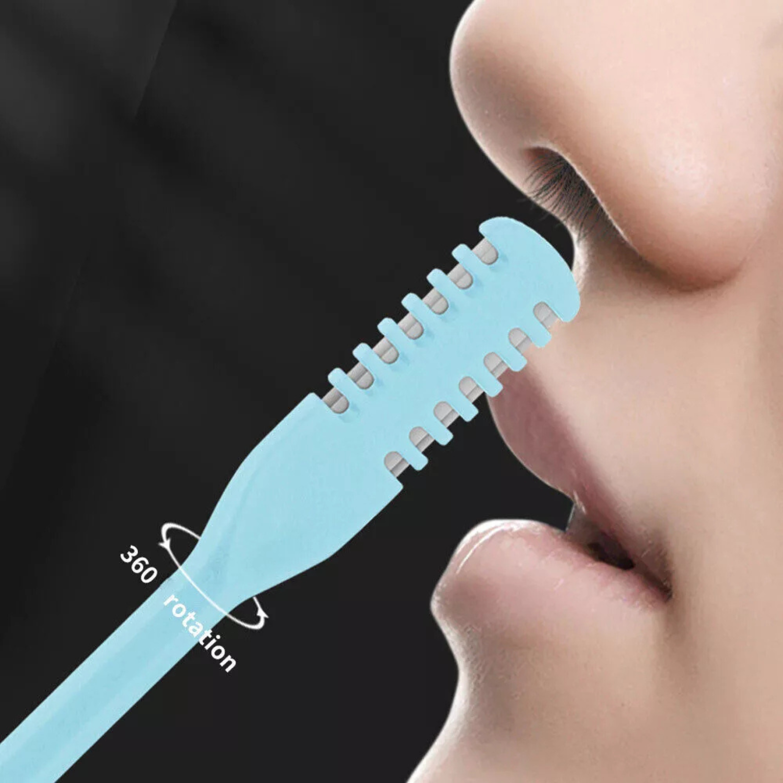 Cutter Spiral Remover Eyebrow Grooming Nasal Nose Hair Trimmer Shaver Blue