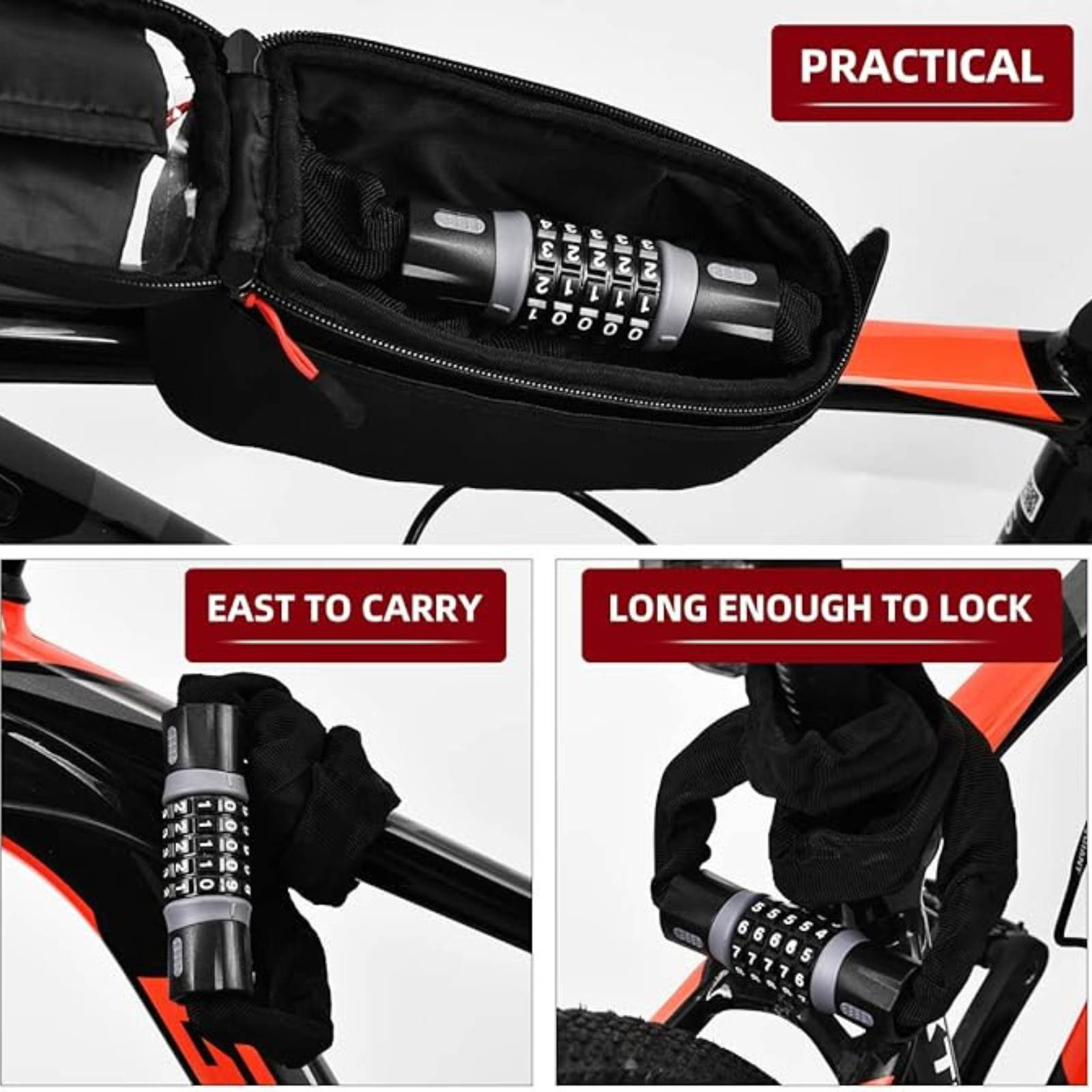 Heavy Duty Chain Lock Anti-Theft Security for Bikes and Scooters