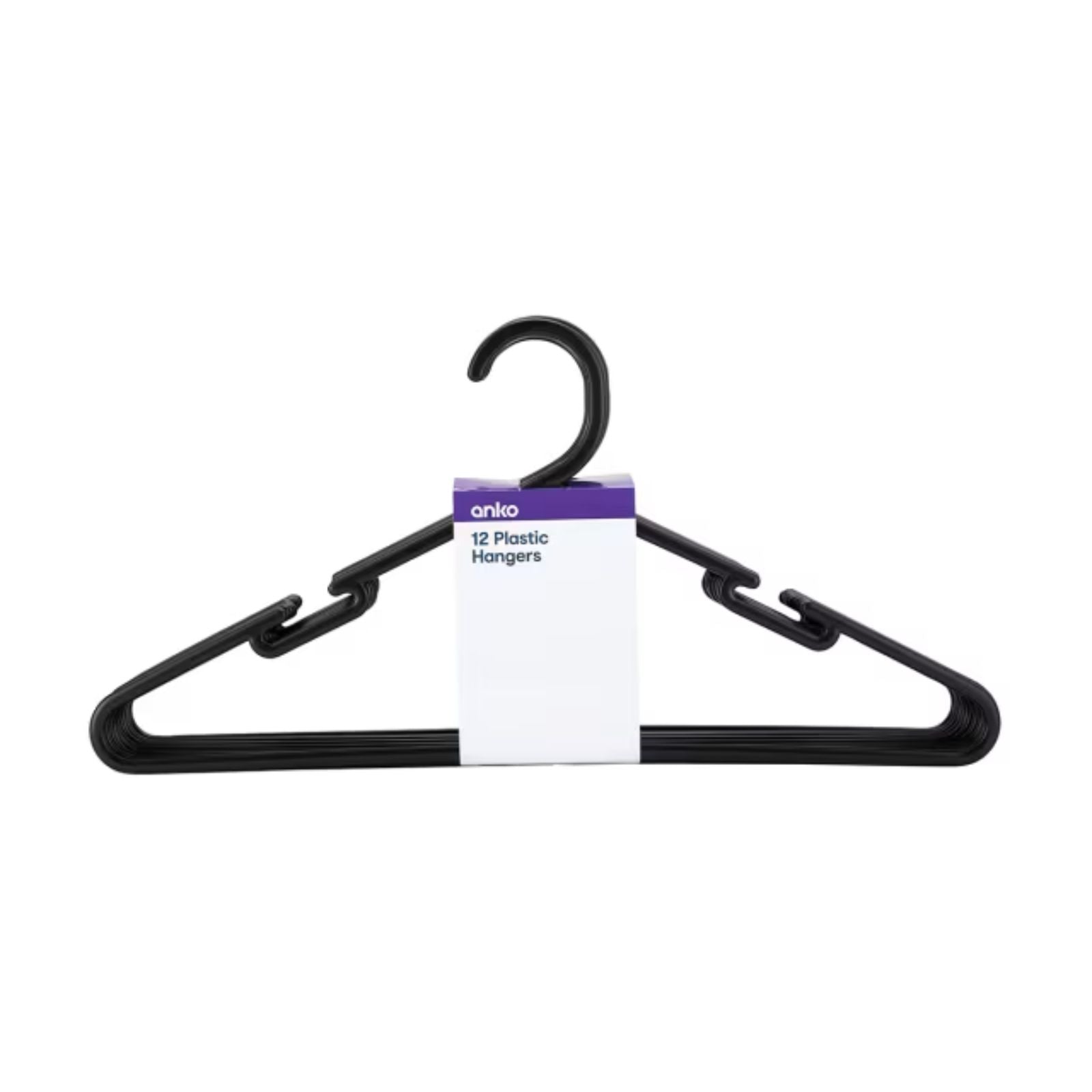 Coat Hangers Rack 12 Pack Plastic Wardrobe Hangers Suit Coat Pants Black