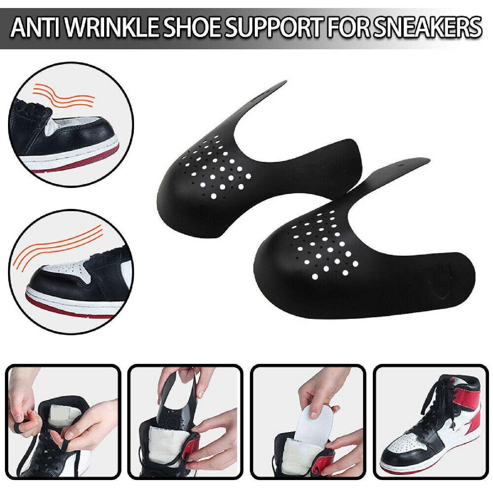 Protector Care Guard Anti Crease Shield Shoe Sneaker Comfortable Accessories Blk