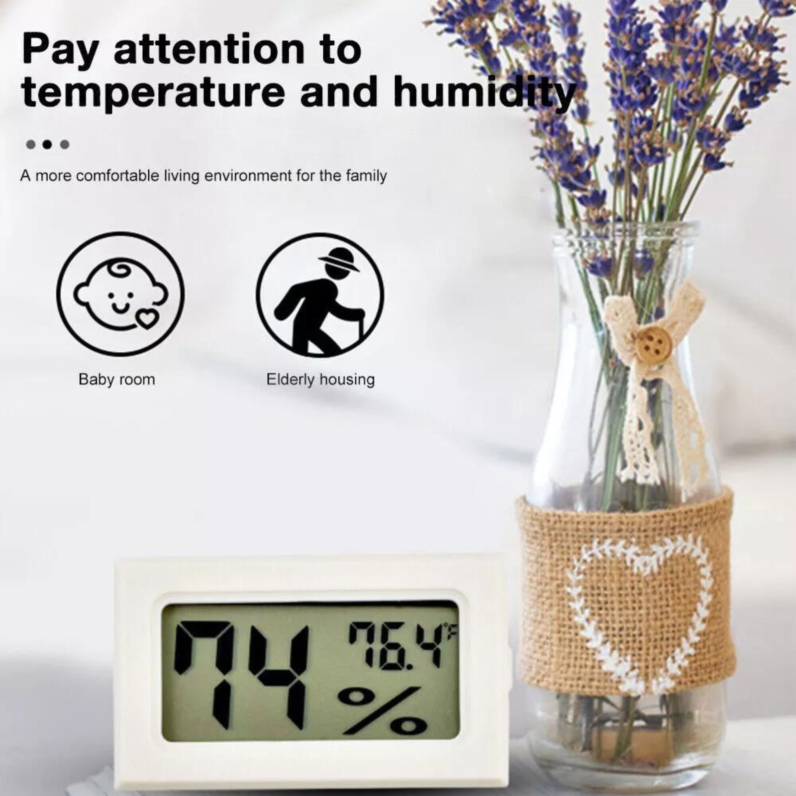 Humidity Meter Tester 5x Digital Hygrometer Temperature Thermometer Reptile Whte
