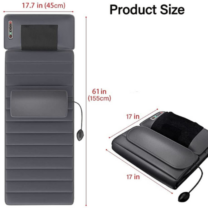 Full Body Heated Mattress 10 Vibrating Motors Massage Mat Stress Soreness Relief