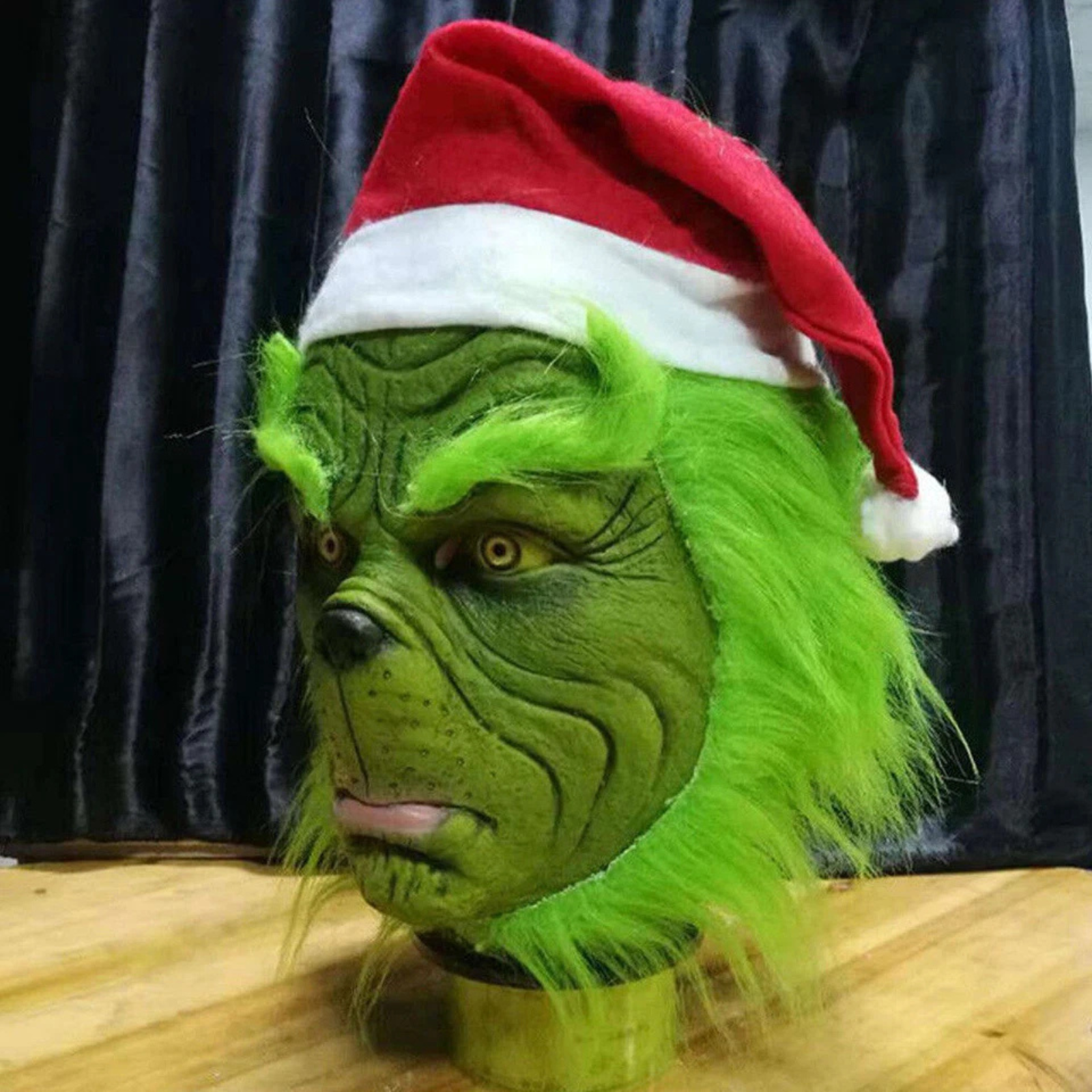 Green Grinch Costume Party Funny Mask for Holiday Monster Xmas Events